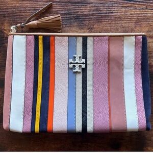 Tory Burch Colorful Striped Laptop Bag or colorful clutch